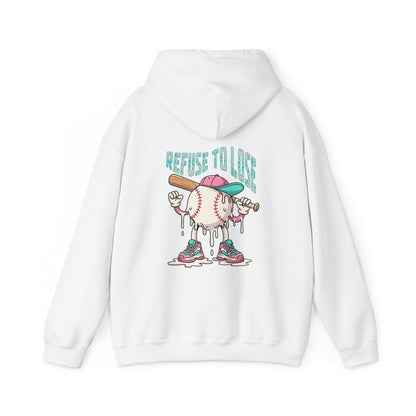 Adult Hoodie — “Refuse to Lose” Melting Baseball Graphic Hoodie