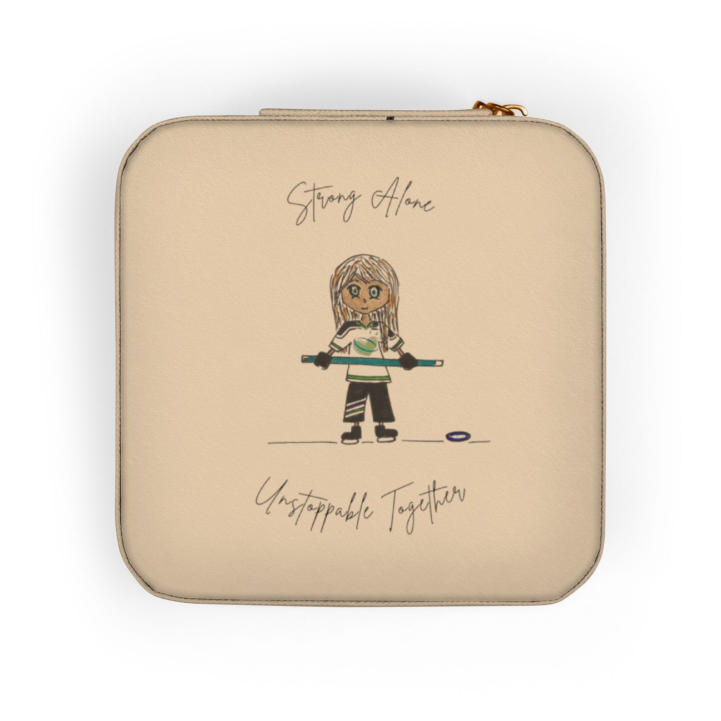 Ringette Girl - "Strong Alone Unstoppable Together" | Jewelry Travel Case