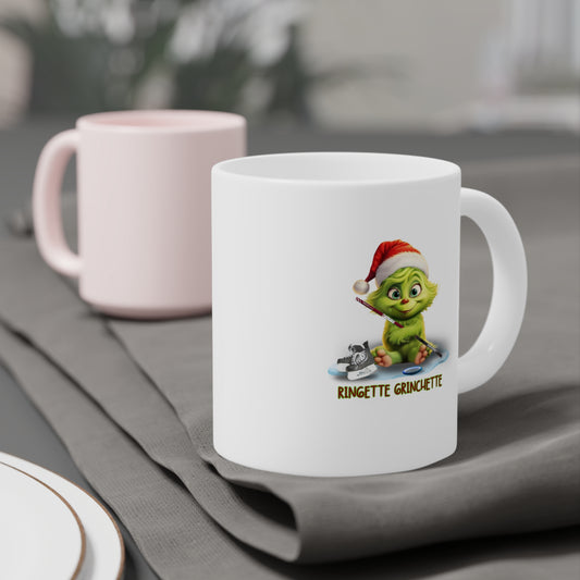 Ringette Grinchette Mug | Cute Grinchy Ringette Girl Coffee Cup
