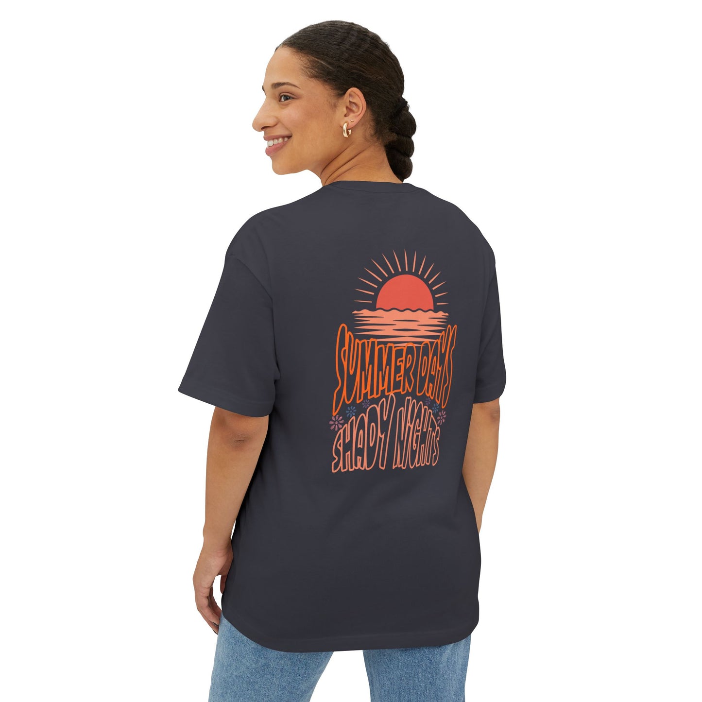 Boxy Tee — "Summer Days, Shady Nights" Sunset