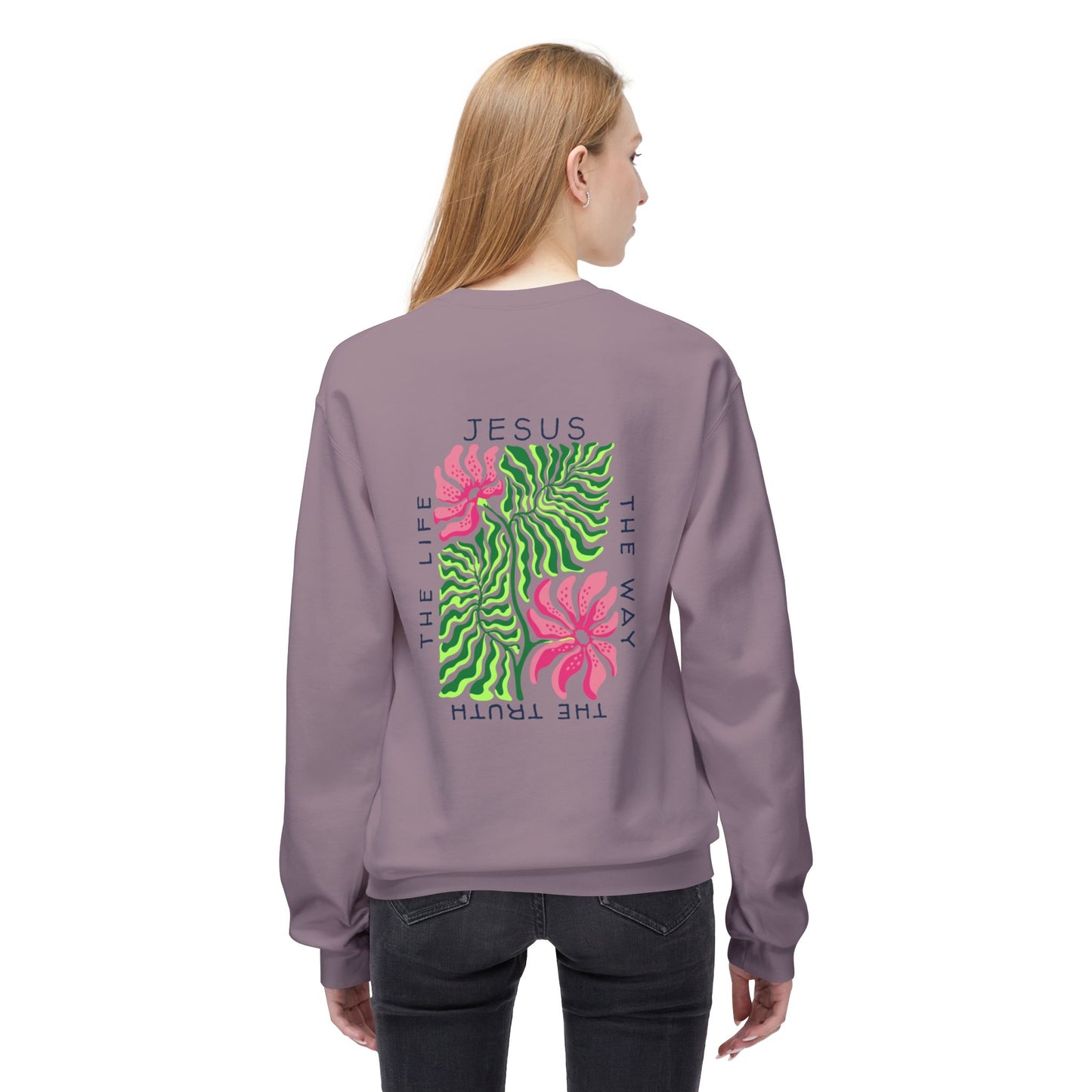Jesus - The Way, The Truth, The Life  Floral Crewneck Sweatshirt