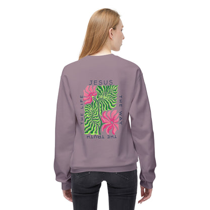 Jesus - The Way, The Truth, The Life  Floral Crewneck Sweatshirt