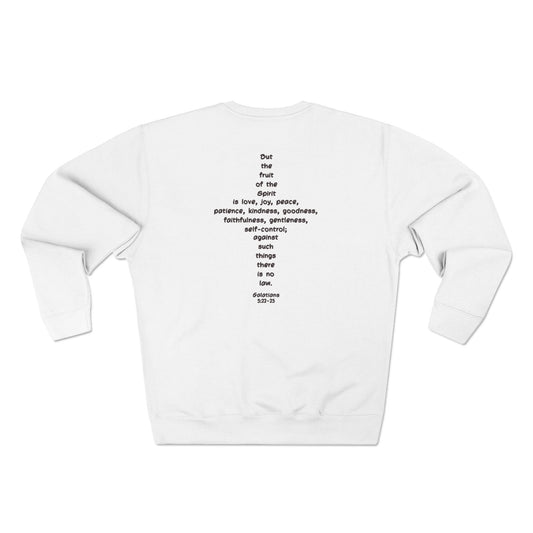 Christian Cross Crewneck Sweatshirt — Galations 5:22-23 Scripture