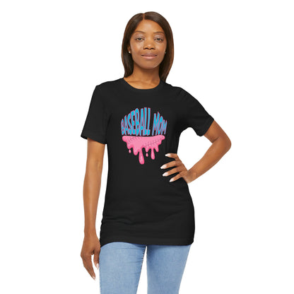 Baseball Mom Bubblegum Drip T-Shirt — Unisex fit