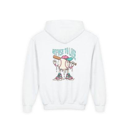 Youth Hoodie – “Refuse to Lose” Melting Baseball Graphic Hoodie