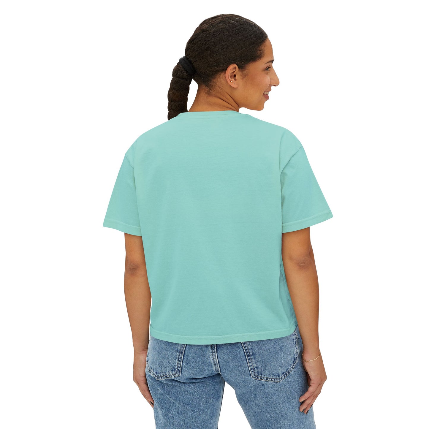 Women's Cropped Boxy Tee - Pray On It, Pray Over It, Pray Through It