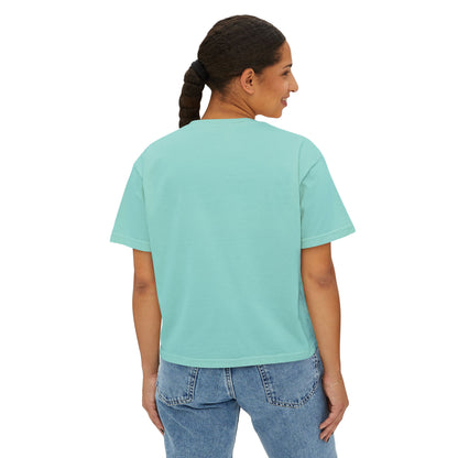 Women's Cropped Boxy Tee - Pray On It, Pray Over It, Pray Through It
