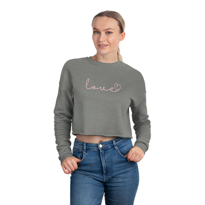 Love Script Cropped Women's Sweatshirt