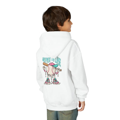 Youth Hoodie – “Refuse to Lose” Melting Baseball Graphic Hoodie