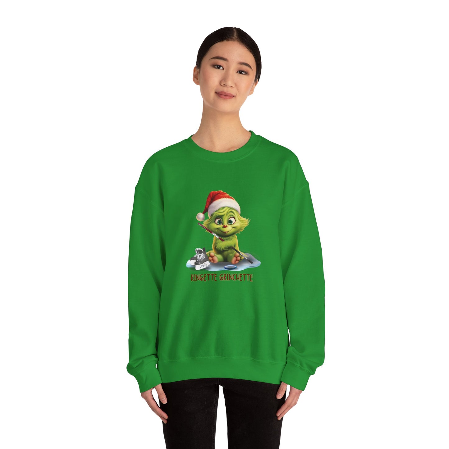 Ringette Grinchette Crewneck Christmas Sweatshirt | Cute Christmas Sweatershirt