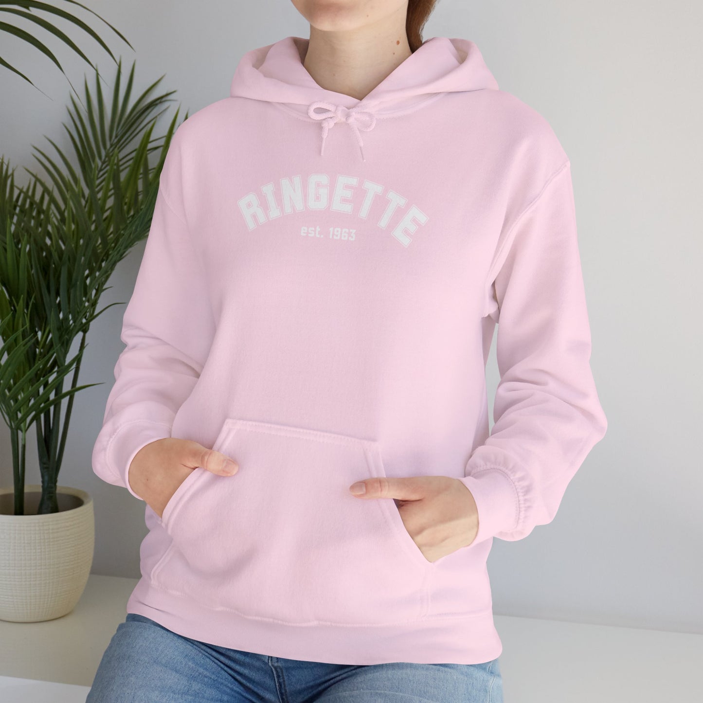 Ringette est 1963 - Varsity Arch Logo Adult Hoodie
