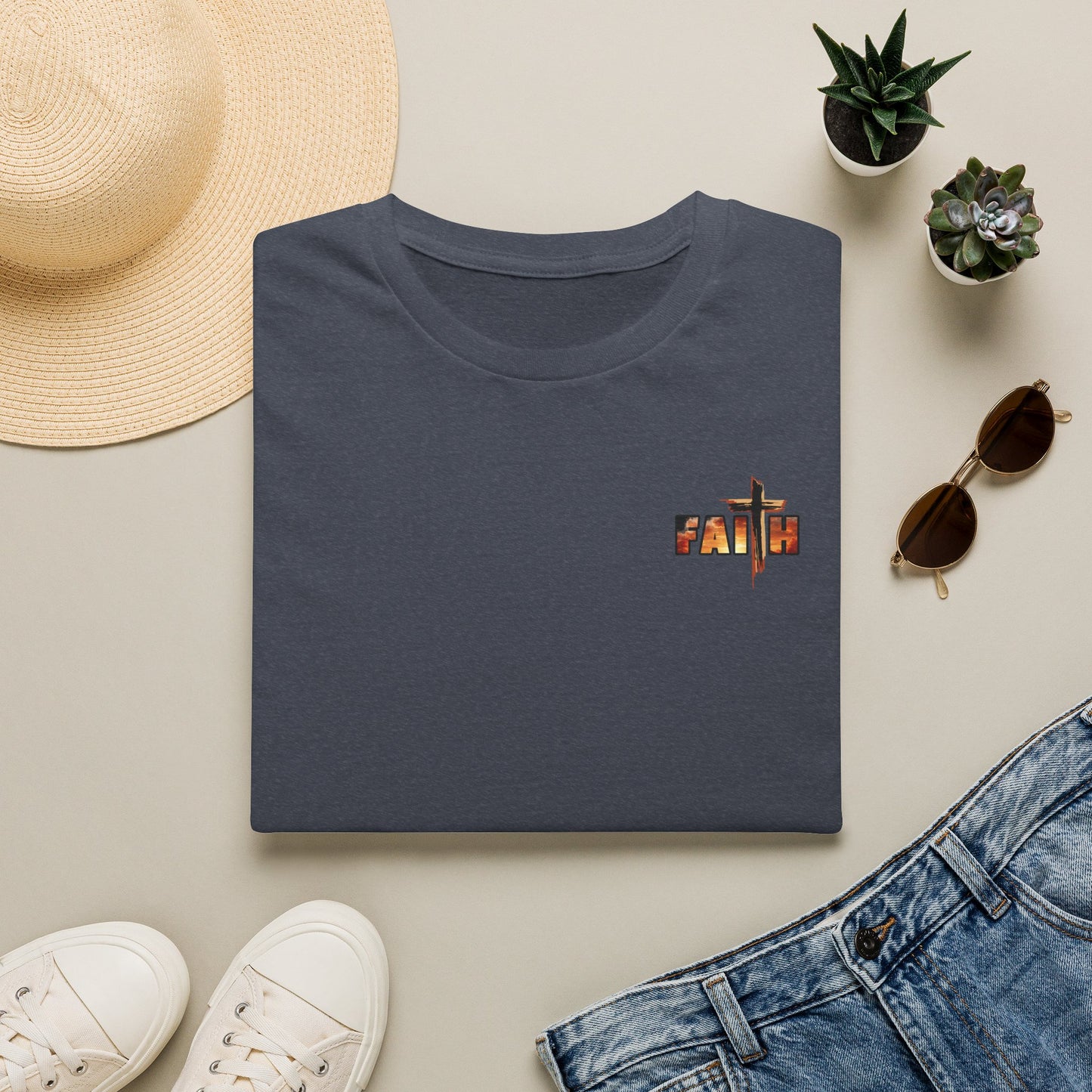 FAITH Sunrise Printed Cross T‑Shirt - Unisex