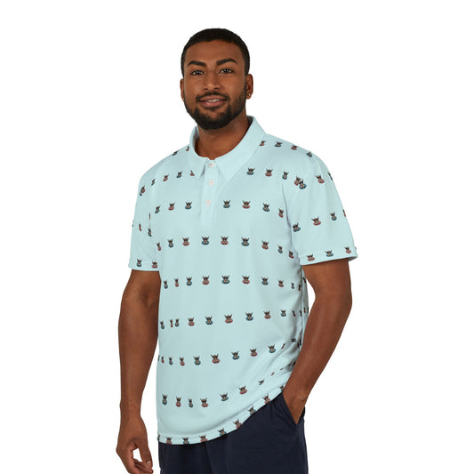 Highland Cow Pool Floatie Pattern Golf Polo Shirt