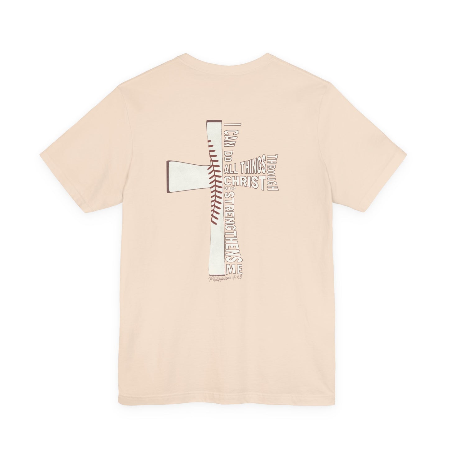 Philippians 4:13 Baseball Cross Unisex T-Shirt — "I Can Do All Things Through Christ"