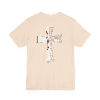 Philippians 4:13 Baseball Cross Unisex T-Shirt — "I Can Do All Things Through Christ"