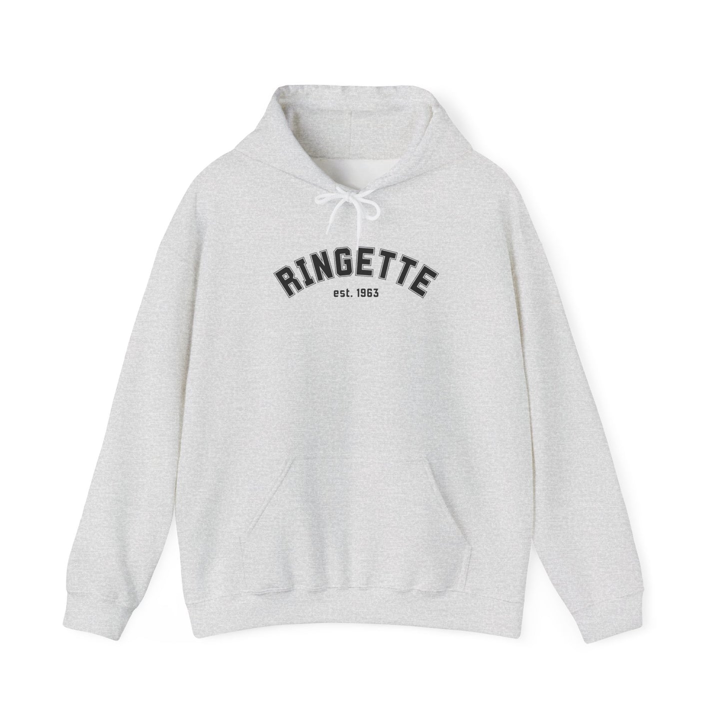 Ringette est 1963 - Varsity Arch Logo Adult Hoodie