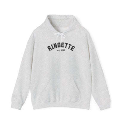 Ringette est 1963 - Varsity Arch Logo Adult Hoodie