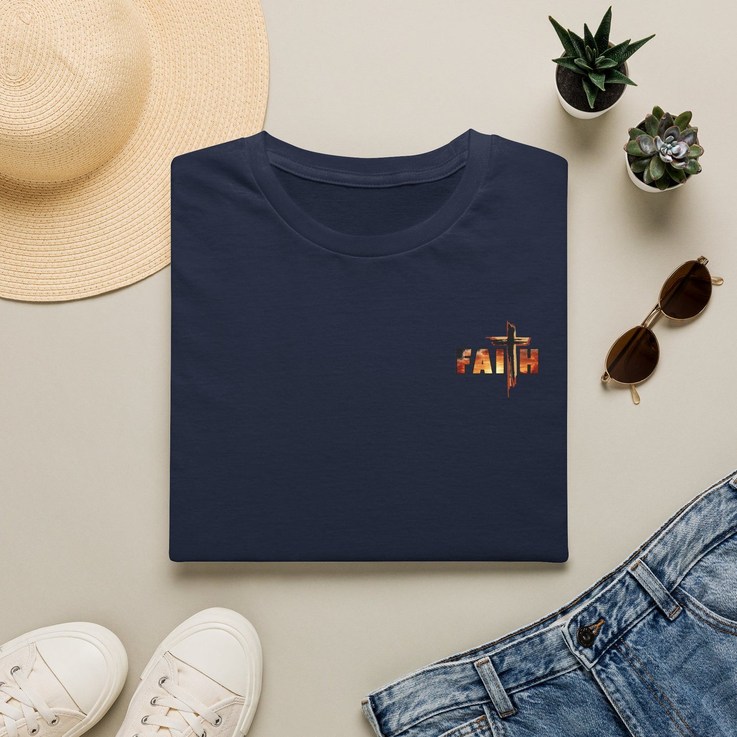 FAITH Sunrise Printed Cross T‑Shirt - Unisex
