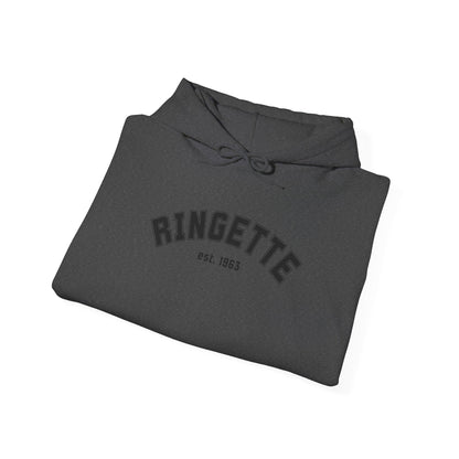 Ringette est 1963 - Varsity Arch Logo Adult Hoodie
