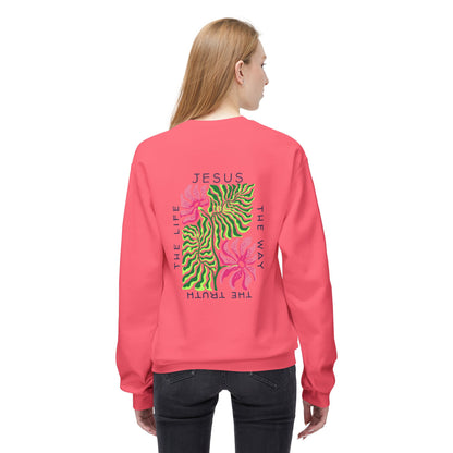 Jesus - The Way, The Truth, The Life  Floral Crewneck Sweatshirt