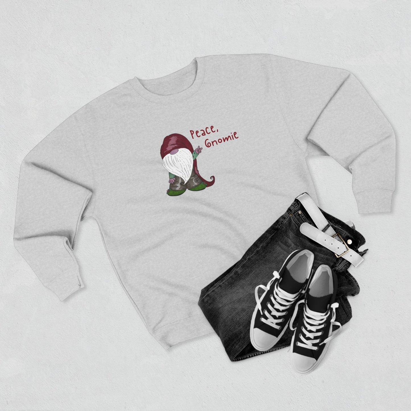 Peace Gnomie Christmas Gnome Sweatshirt | Funny Holiday Sweatshirt