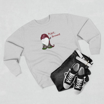 Peace Gnomie Christmas Gnome Sweatshirt | Funny Holiday Sweatshirt