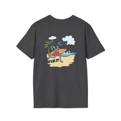 Skeleton Surfer, "Life's a Wave Catch It" Unisex T-Shirt