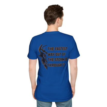 "The Fastest Way Out of the Storm Is Through It" - Men's Bison Inspirational Tee