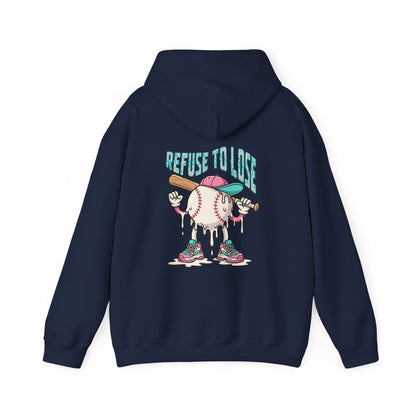 Adult Hoodie — “Refuse to Lose” Melting Baseball Graphic Hoodie