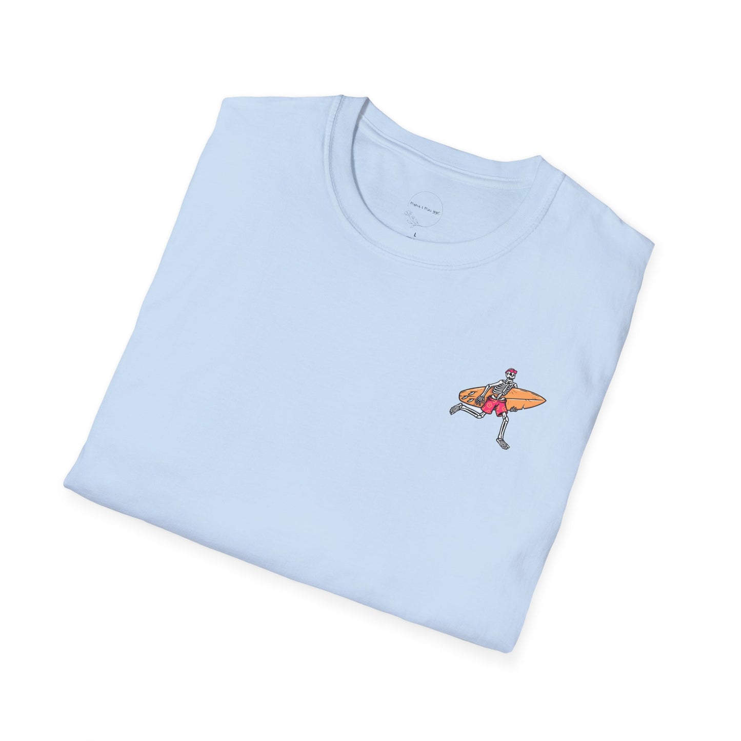 Skeleton Surfer, "Life's a Wave Catch It" Unisex T-Shirt