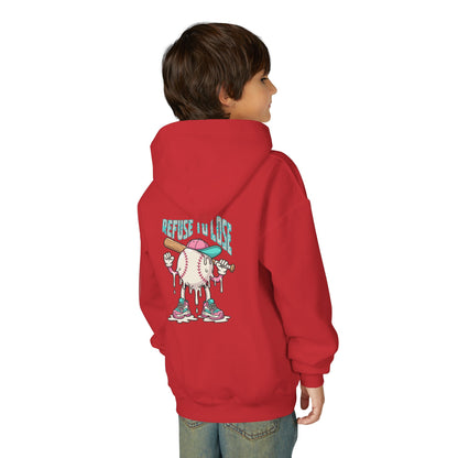 Youth Hoodie – “Refuse to Lose” Melting Baseball Graphic Hoodie