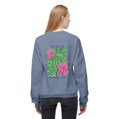 Jesus - The Way, The Truth, The Life  Floral Crewneck Sweatshirt
