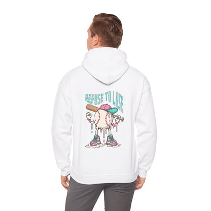 Adult Hoodie — “Refuse to Lose” Melting Baseball Graphic Hoodie