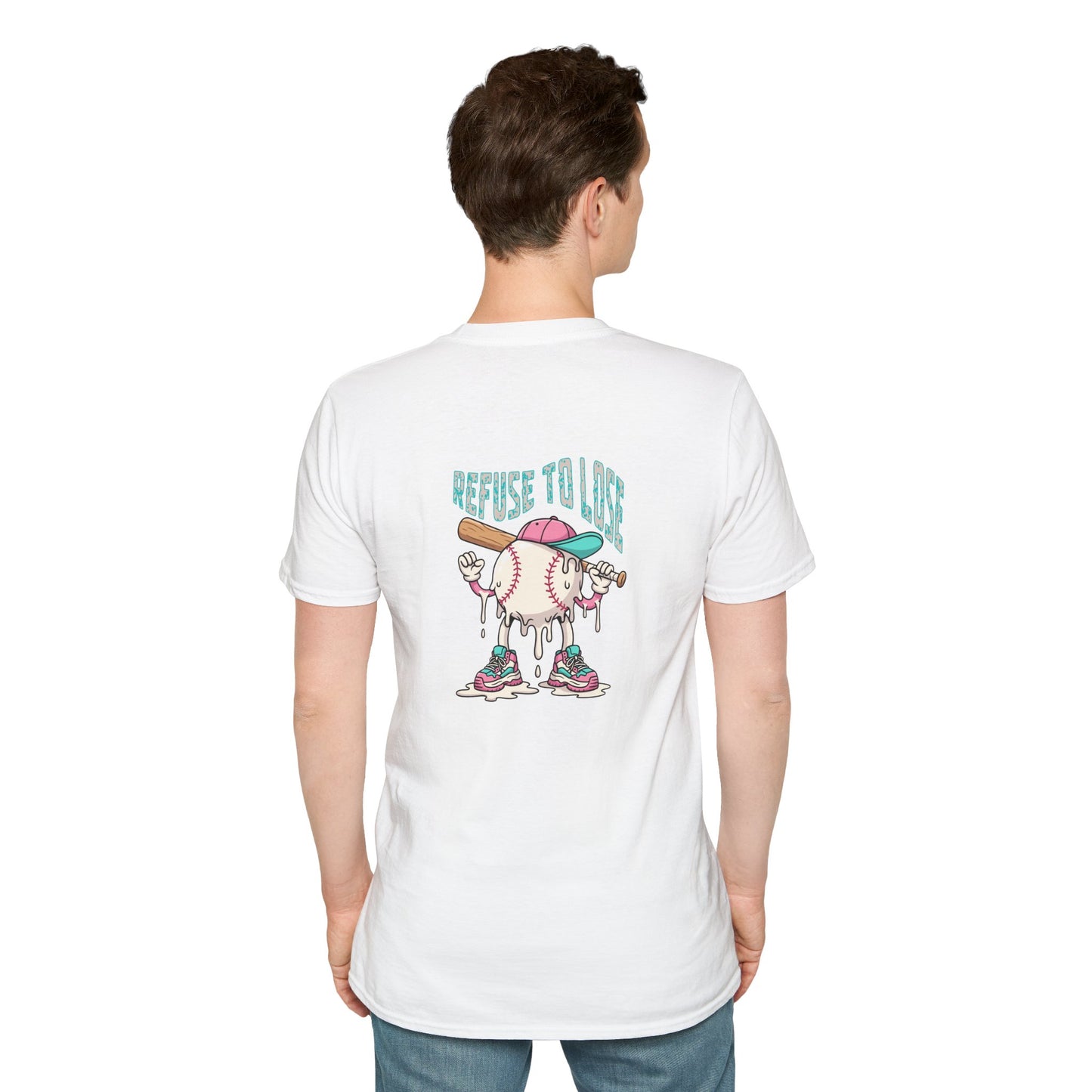 Refuse to Lose Baseball Graphic T-Shirt — Retro Melting Ball Design