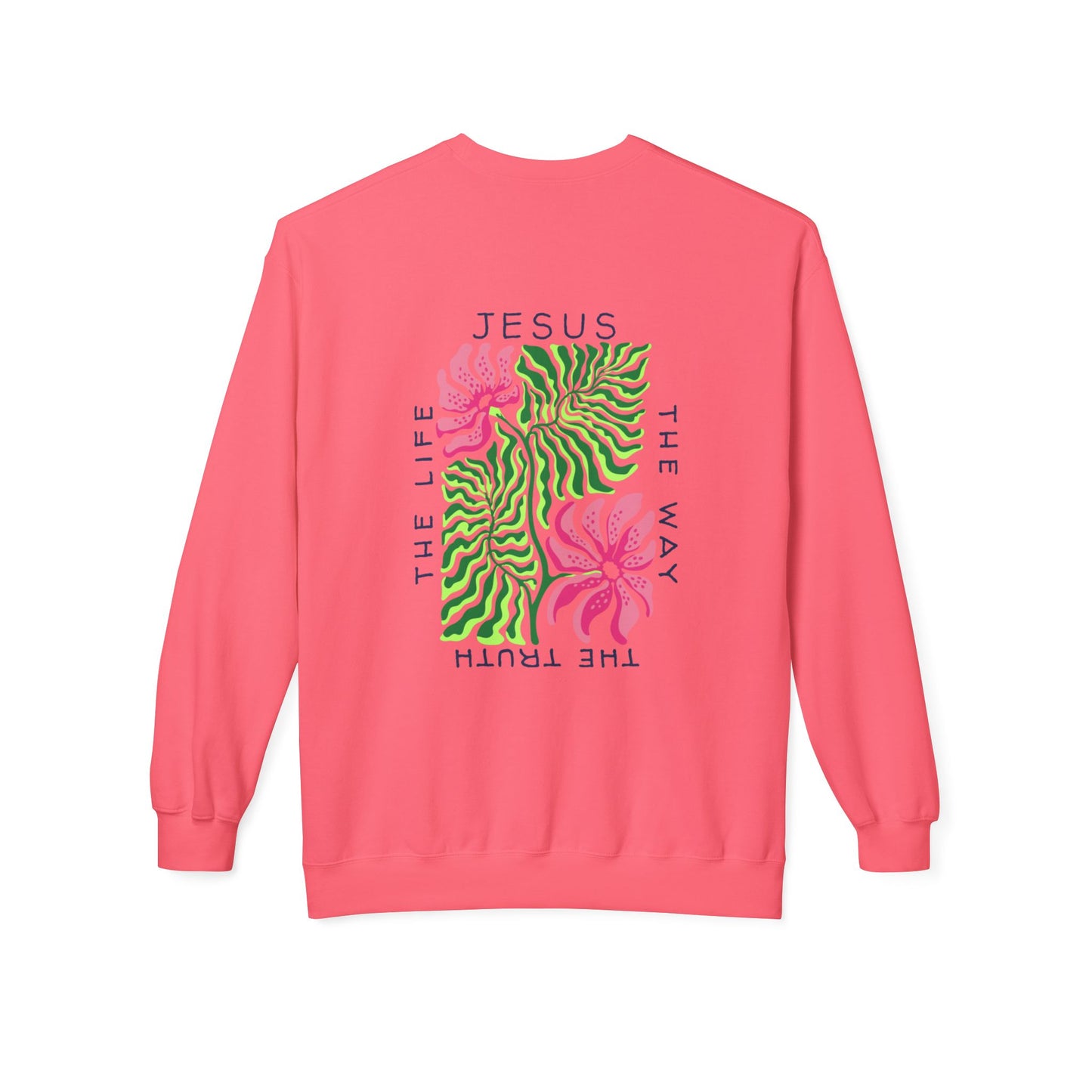 Jesus - The Way, The Truth, The Life  Floral Crewneck Sweatshirt