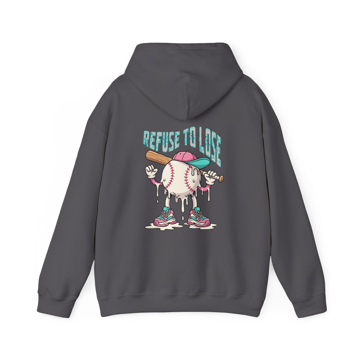 Adult Hoodie — “Refuse to Lose” Melting Baseball Graphic Hoodie