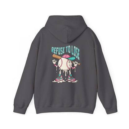 Adult Hoodie — “Refuse to Lose” Melting Baseball Graphic Hoodie