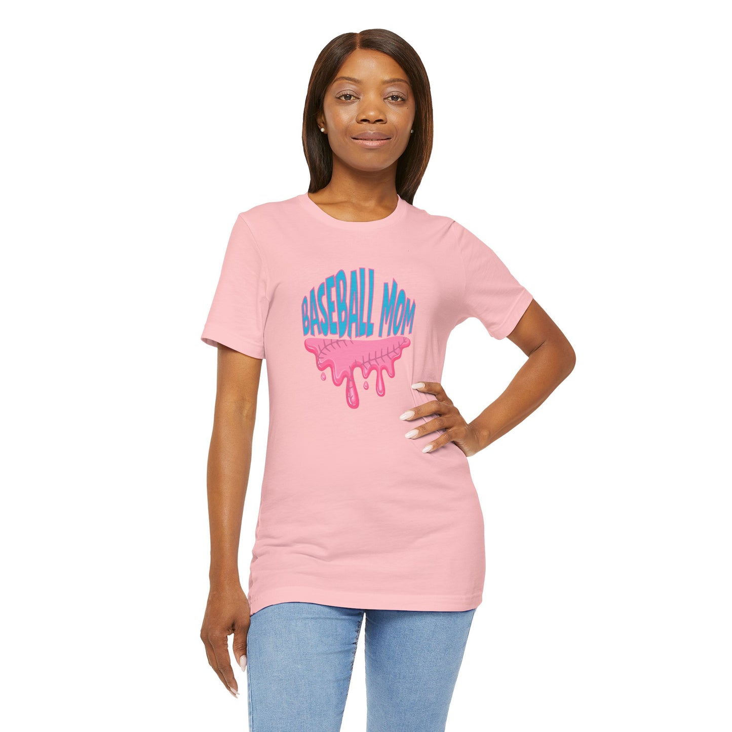 Baseball Mom Bubblegum Drip T-Shirt — Unisex fit