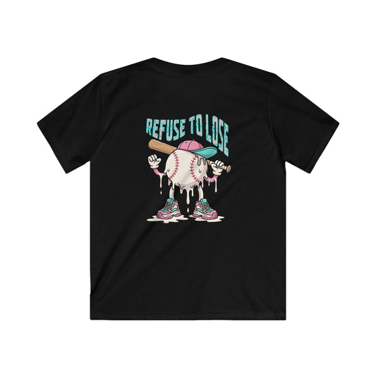Youth Tee — 'Refuse To Lose' Melting Baseball Graphic Tee