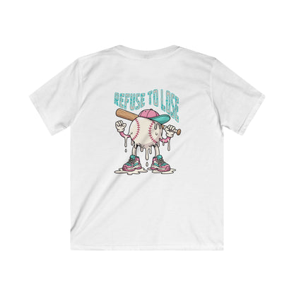 Youth Tee — 'Refuse To Lose' Melting Baseball Graphic Tee