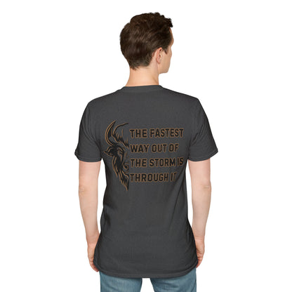 "The Fastest Way Out of the Storm Is Through It" - Men's Bison Inspirational Tee