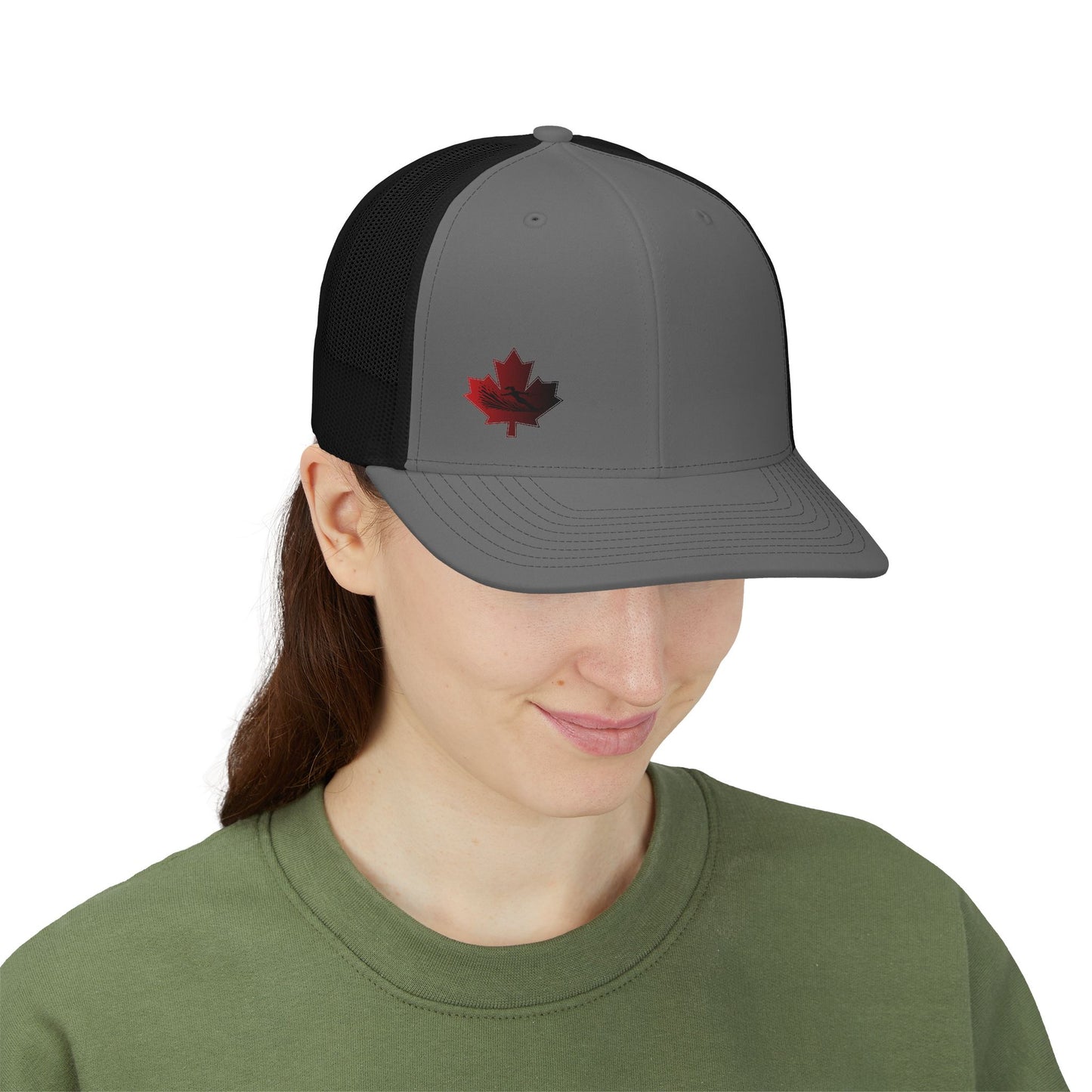 Female Waterskier Maple Leaf Snapback Trucker Cap