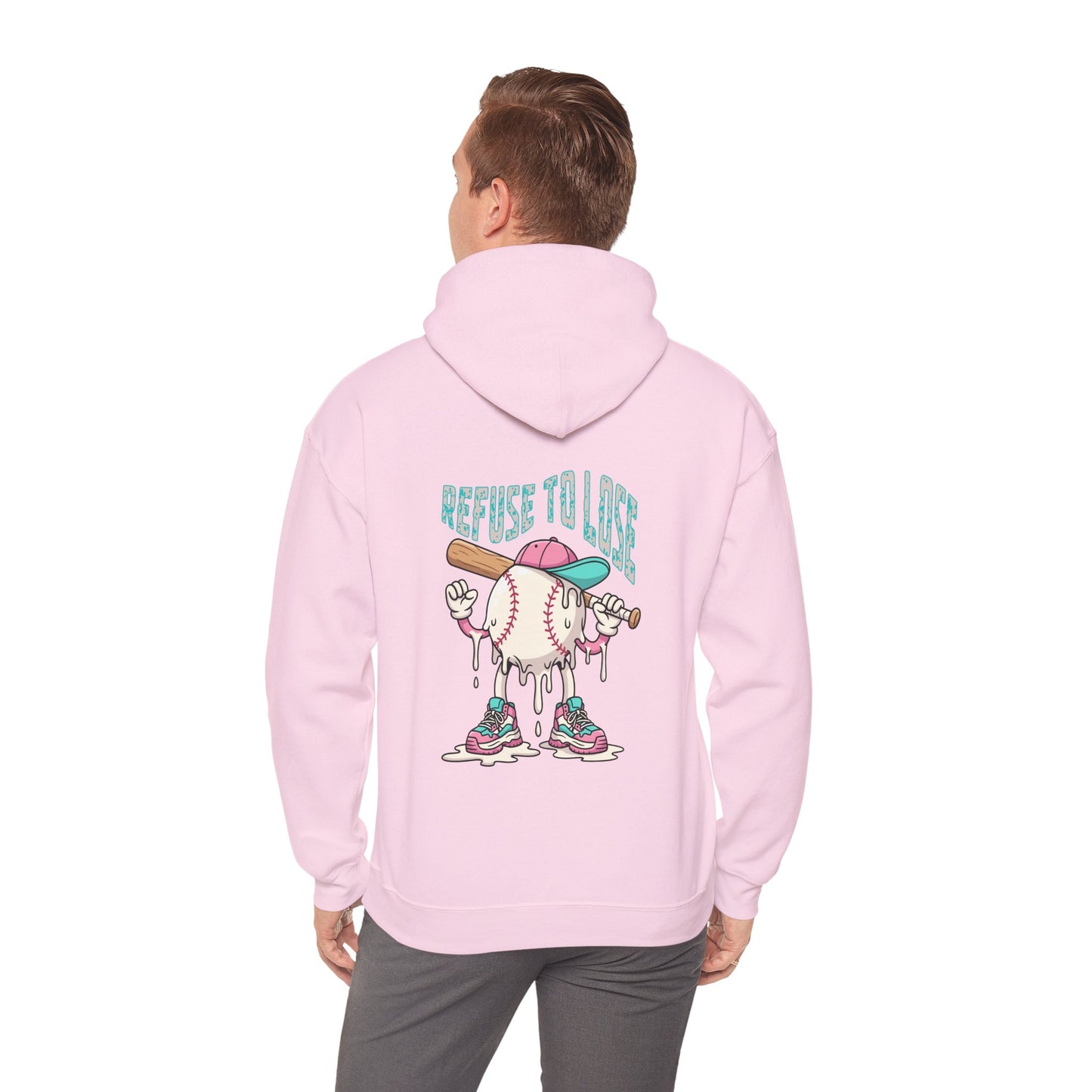 Adult Hoodie — “Refuse to Lose” Melting Baseball Graphic Hoodie