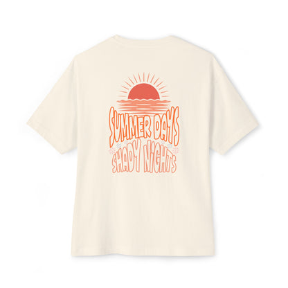 Boxy Tee — "Summer Days, Shady Nights" Sunset