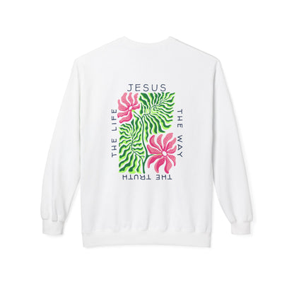 Jesus - The Way, The Truth, The Life  Floral Crewneck Sweatshirt