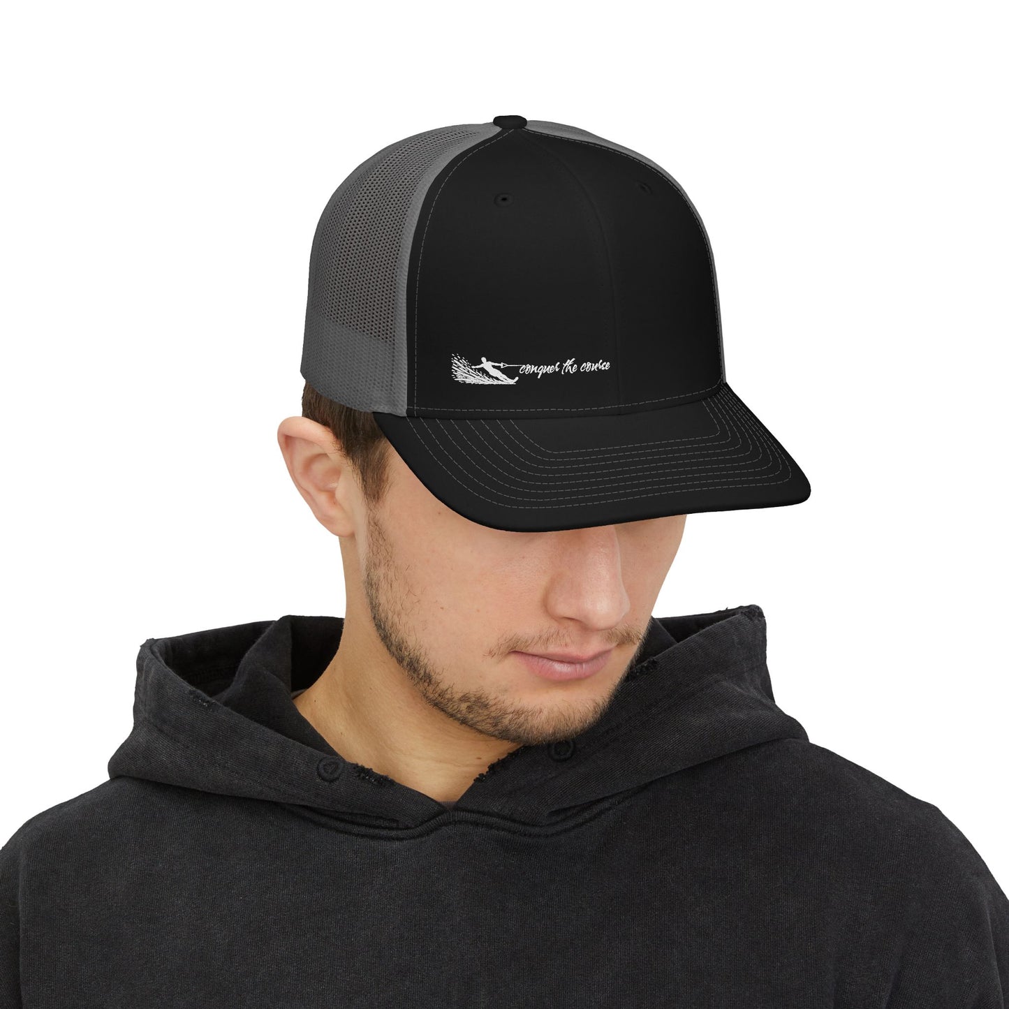Conquer the Course - Male Waterskier Trucker Cap
