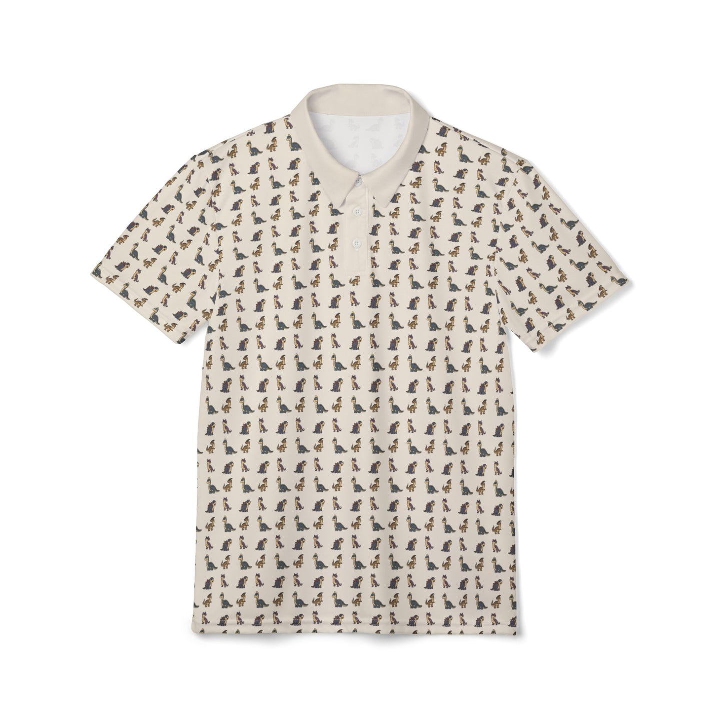 Dinosaur Cartoon Pattern Golf Polo Shirt