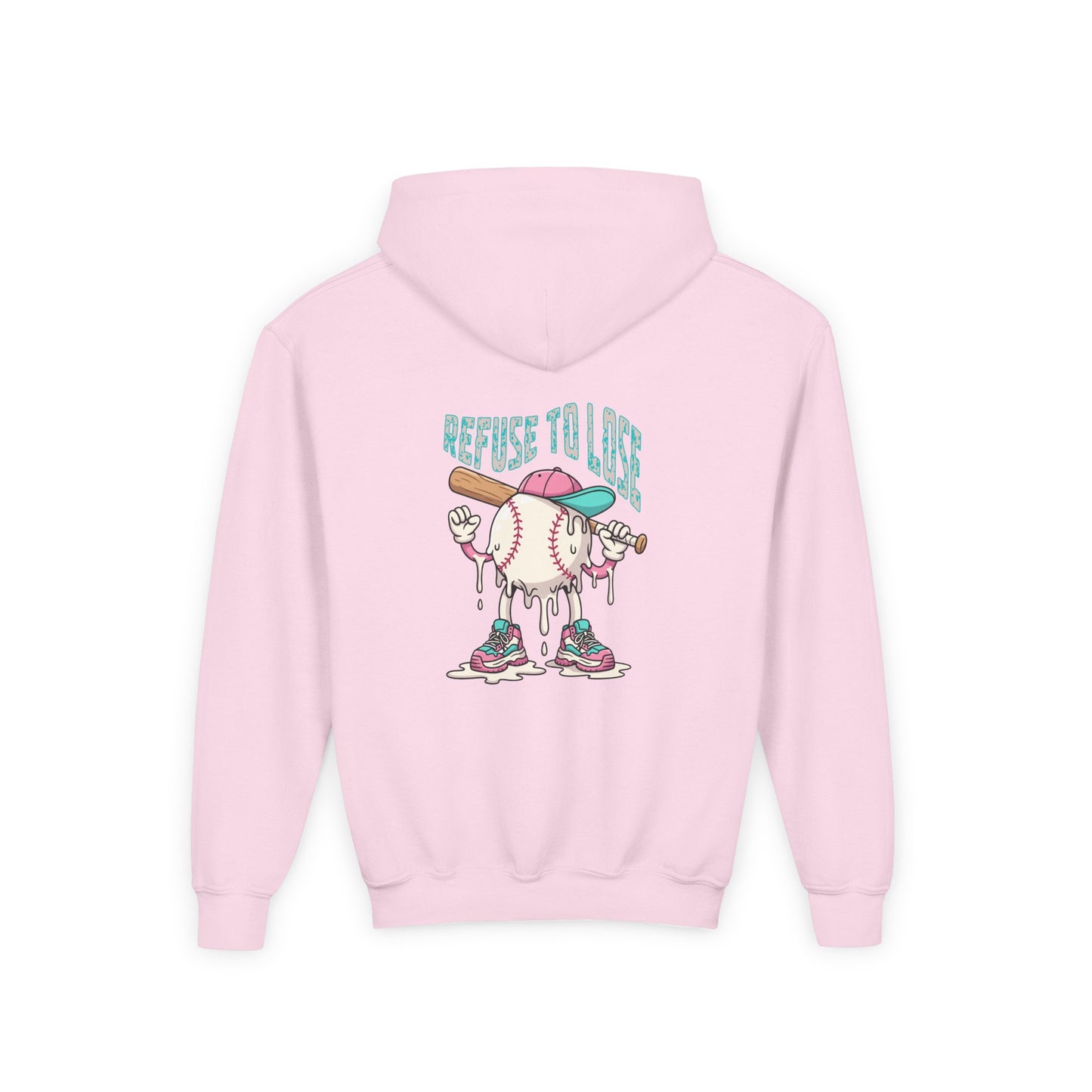 Youth Hoodie – “Refuse to Lose” Melting Baseball Graphic Hoodie