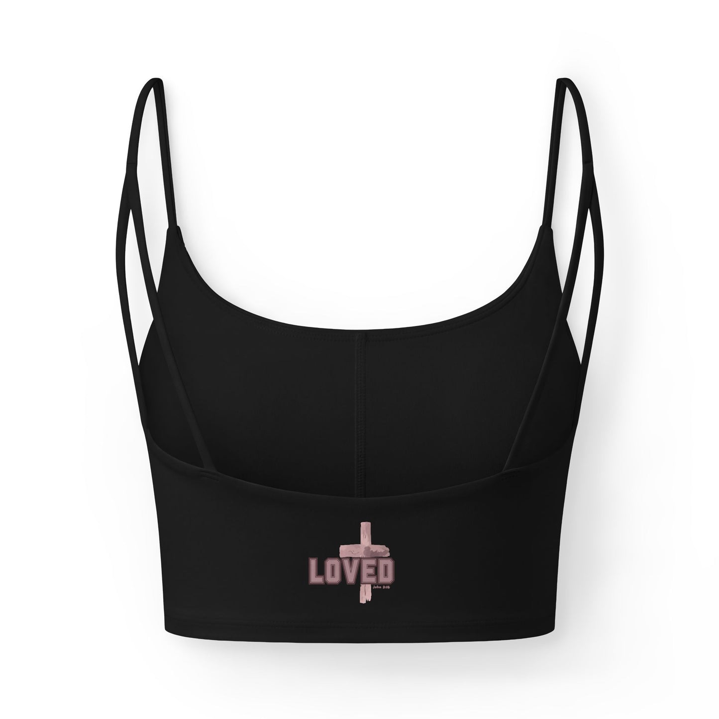 Luxe Women's Crop Bralette — John 3:16 'Loved'