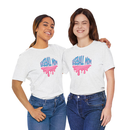 Baseball Mom Bubblegum Drip T-Shirt — Unisex fit